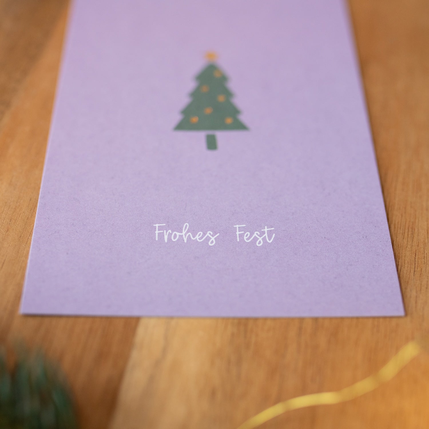Postkarte „Frohes Fest" mit Gold