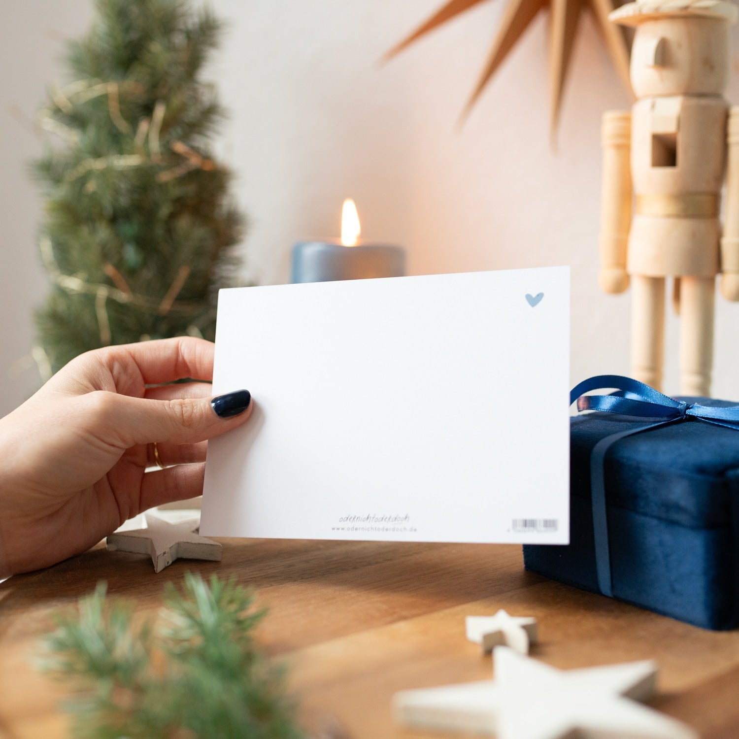 Postkarte „Winterliche Grüße" mit Gold