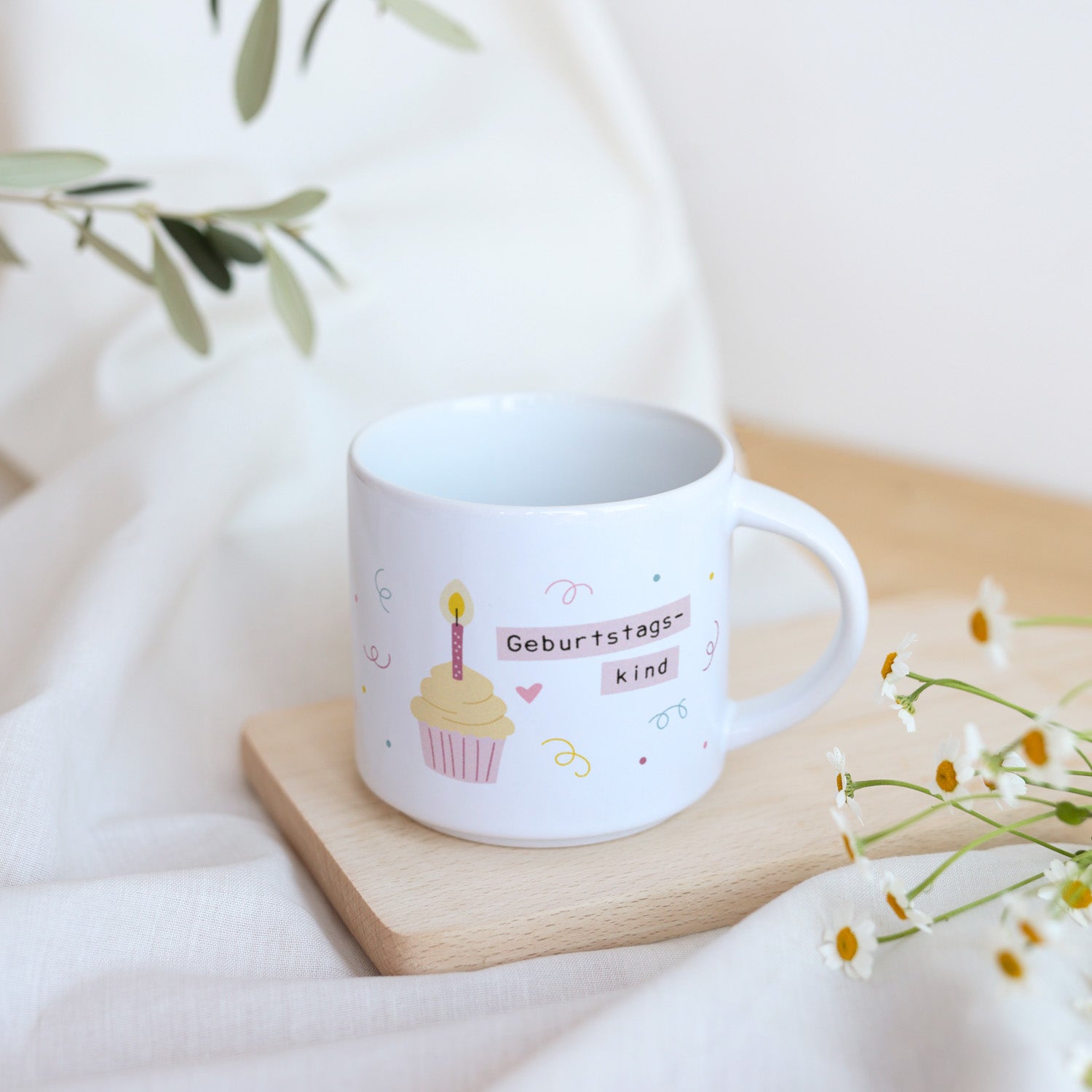 Jumbo-Tasse „Geburtstagskind“ rosa
