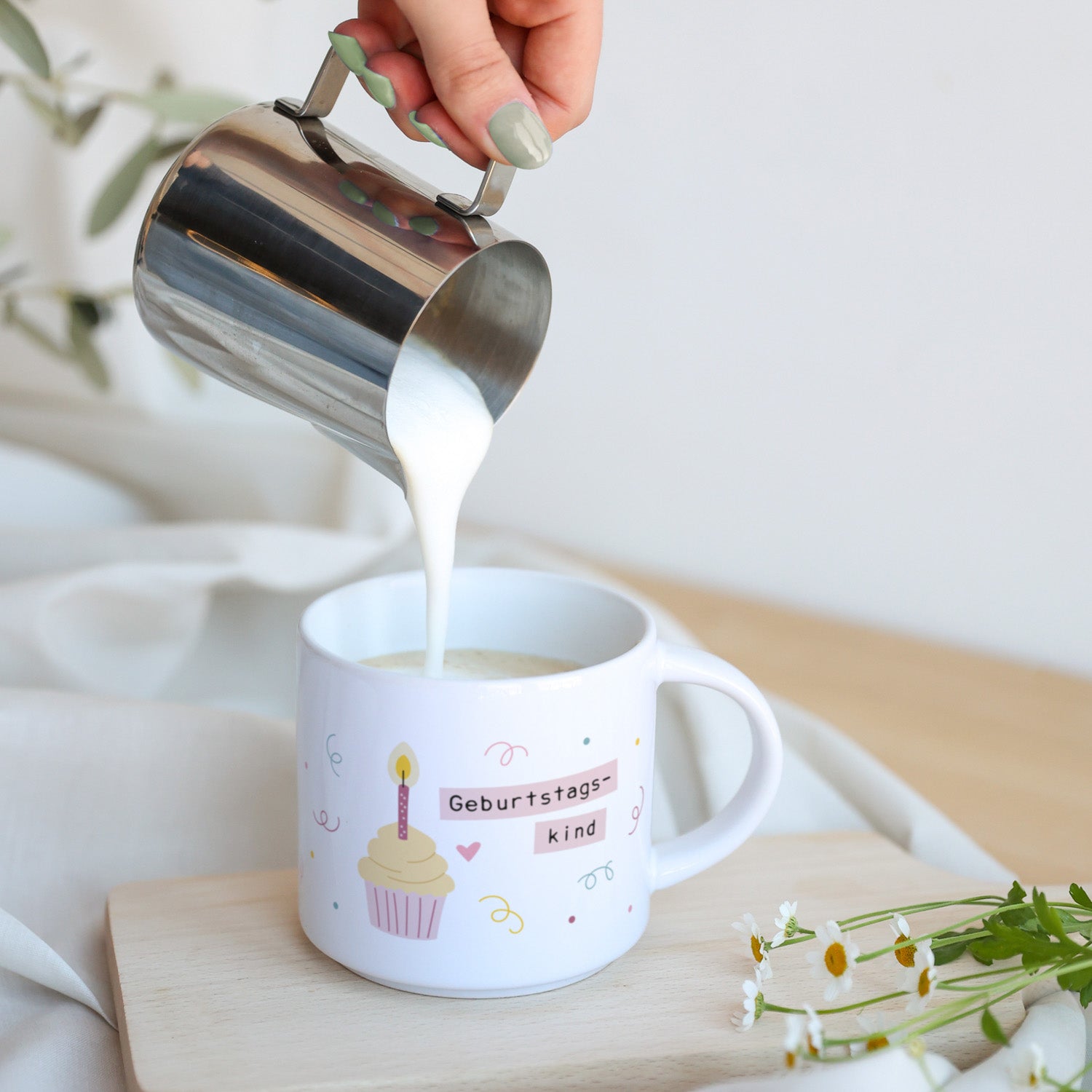 Jumbo-Tasse „Geburtstagskind“ rosa