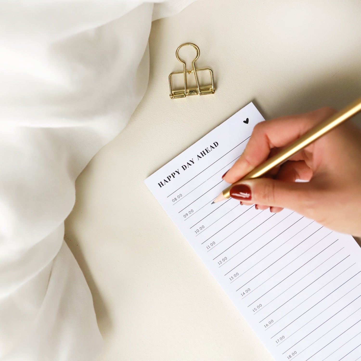 Notizblock DIN lang „Happy day ahead"