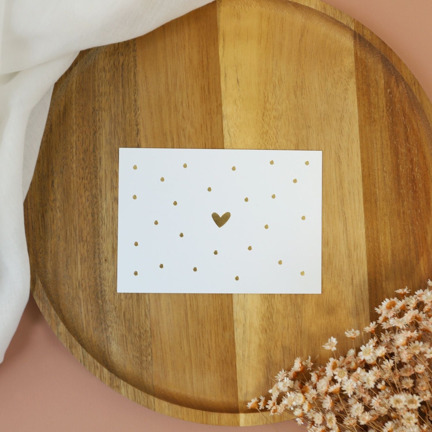 Postkarte „Herz", weiß