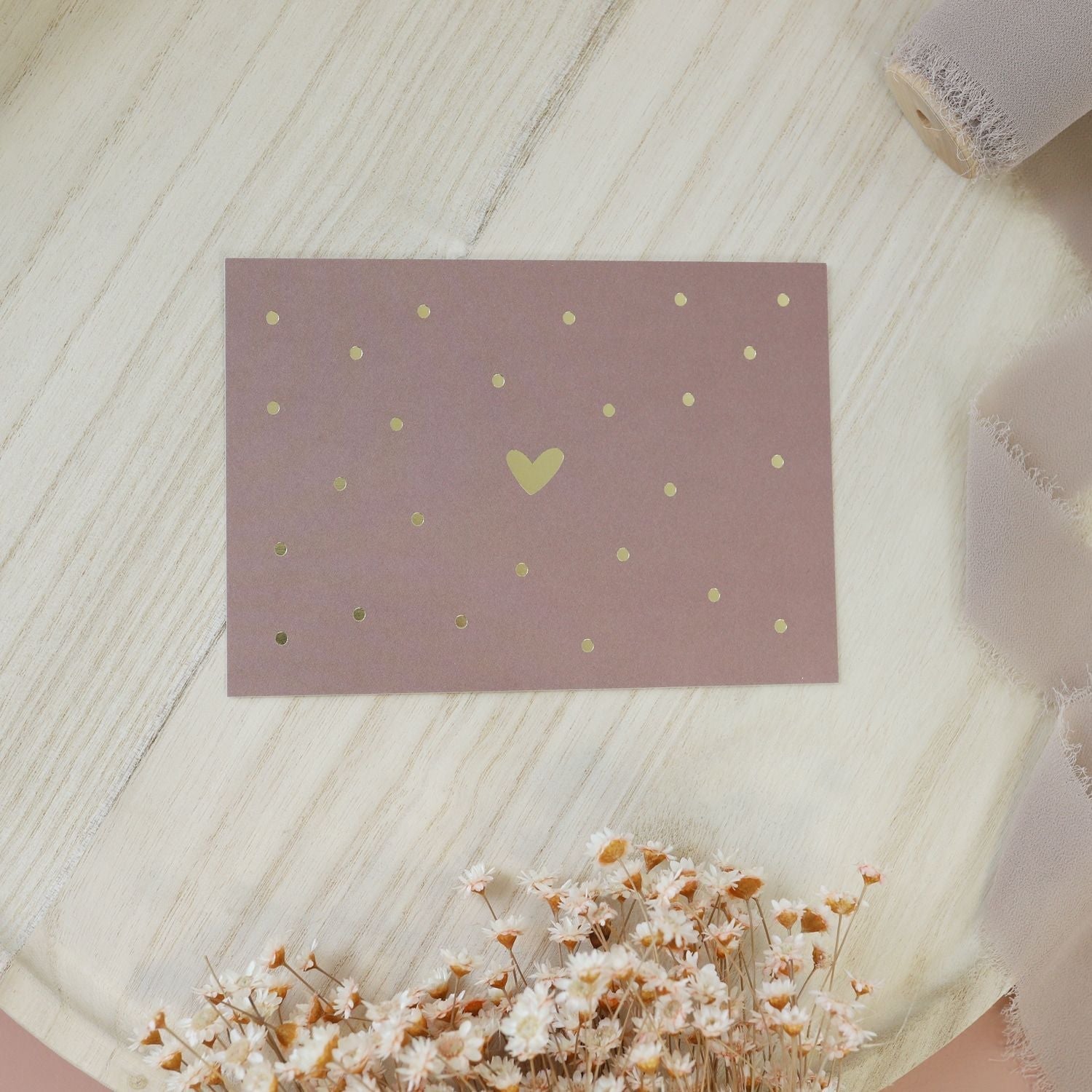 Postkarte „Herz", mocca