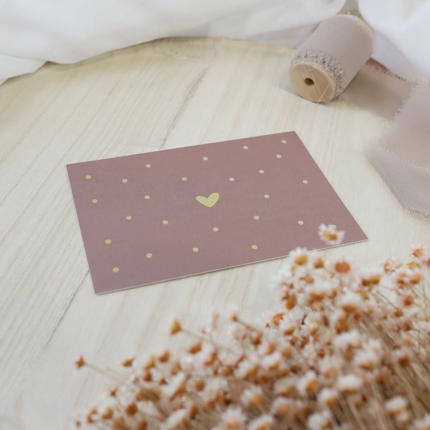 Postkarte „Herz", mocca