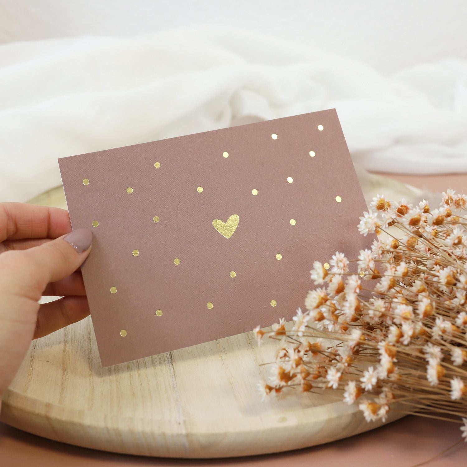 Postkarte „Herz", mocca