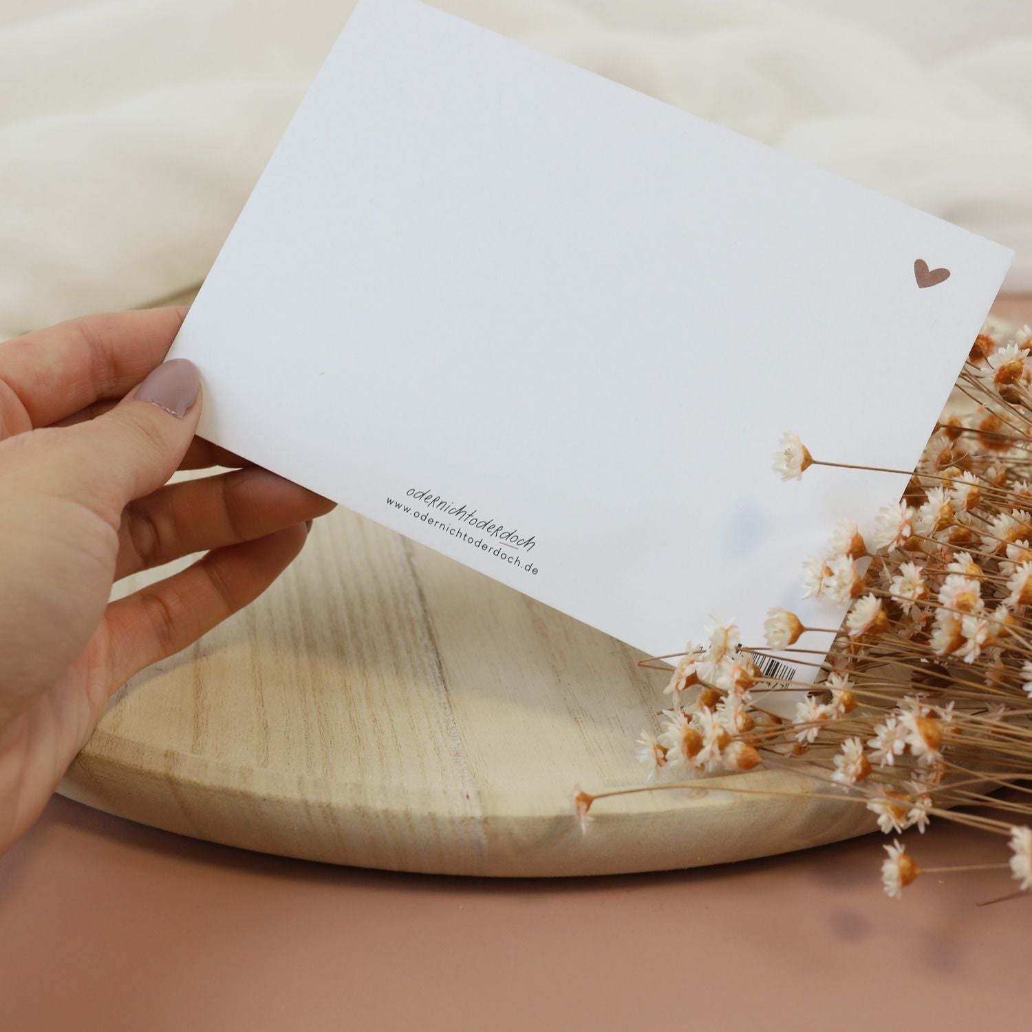 Postkarte „Herz", mocca