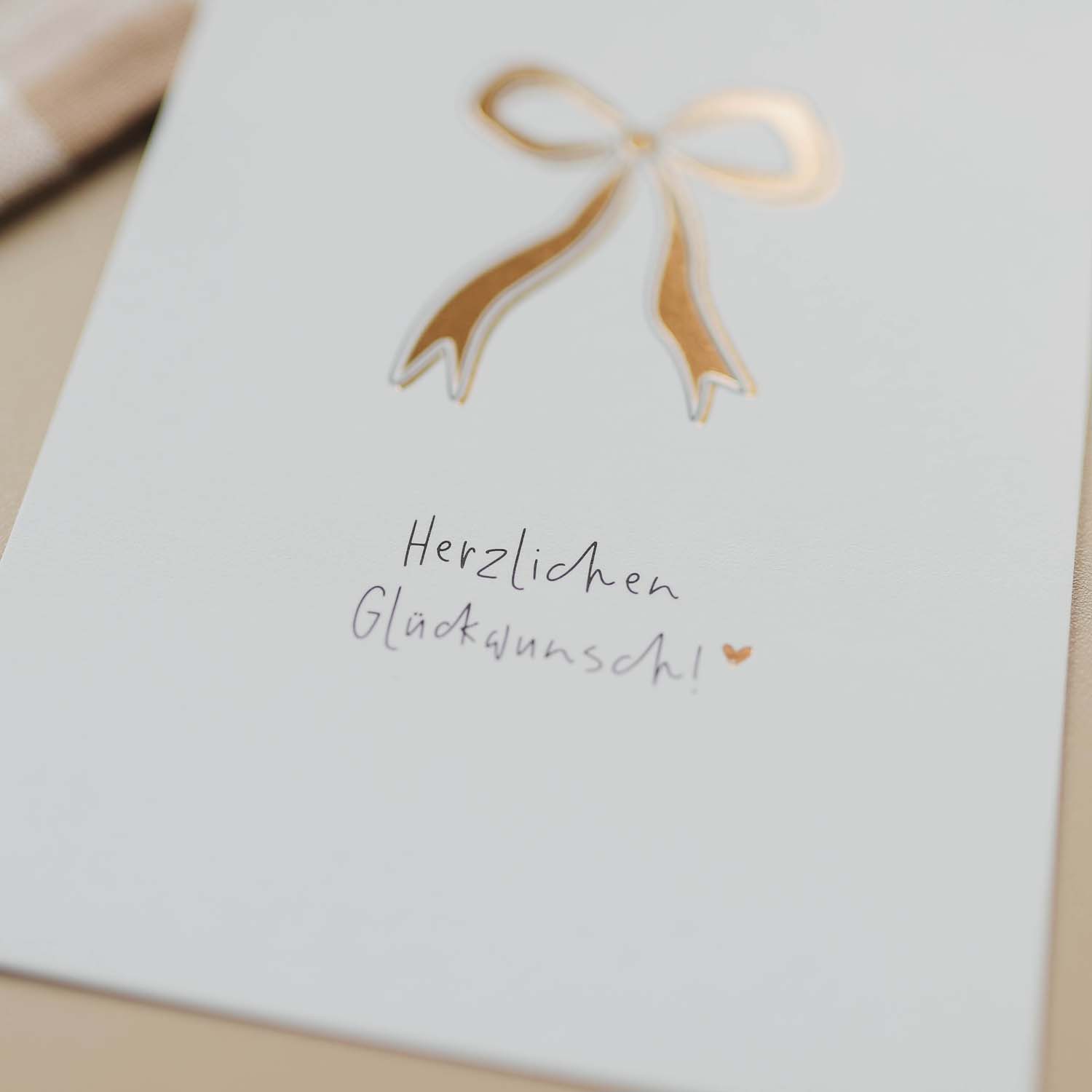 Postkarte „Herzlichen Glückwunsch“ mit Gold
