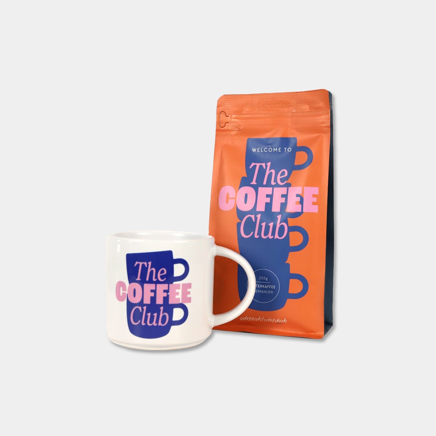 Bundle Tasse & Kaffee „The Coffee Club“, orange, gemahlen, 250g