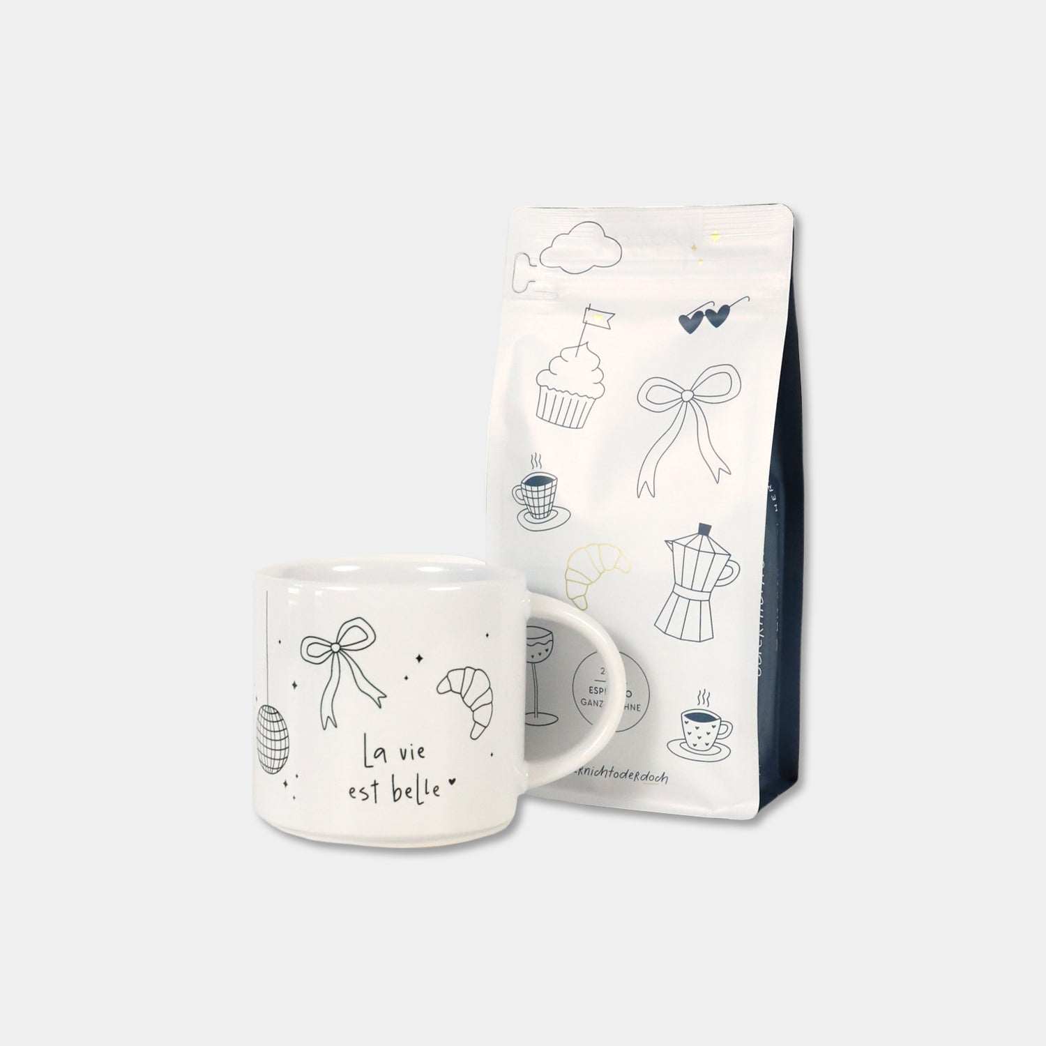 Bundle Tasse & Kaffee „La vie“, ganze Bohne, 250g