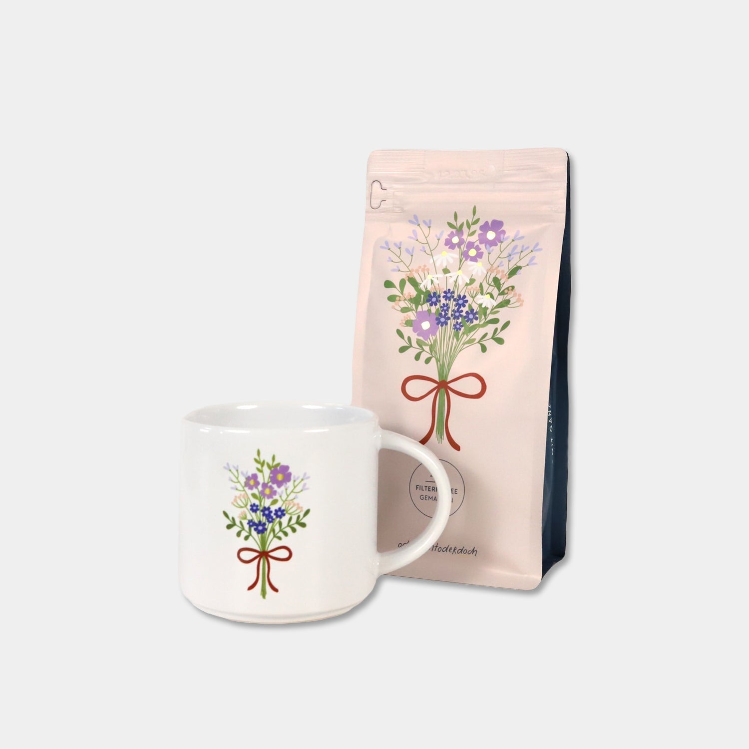 Bundle Tasse & Kaffee „Blumen“, gemahlen, 250g