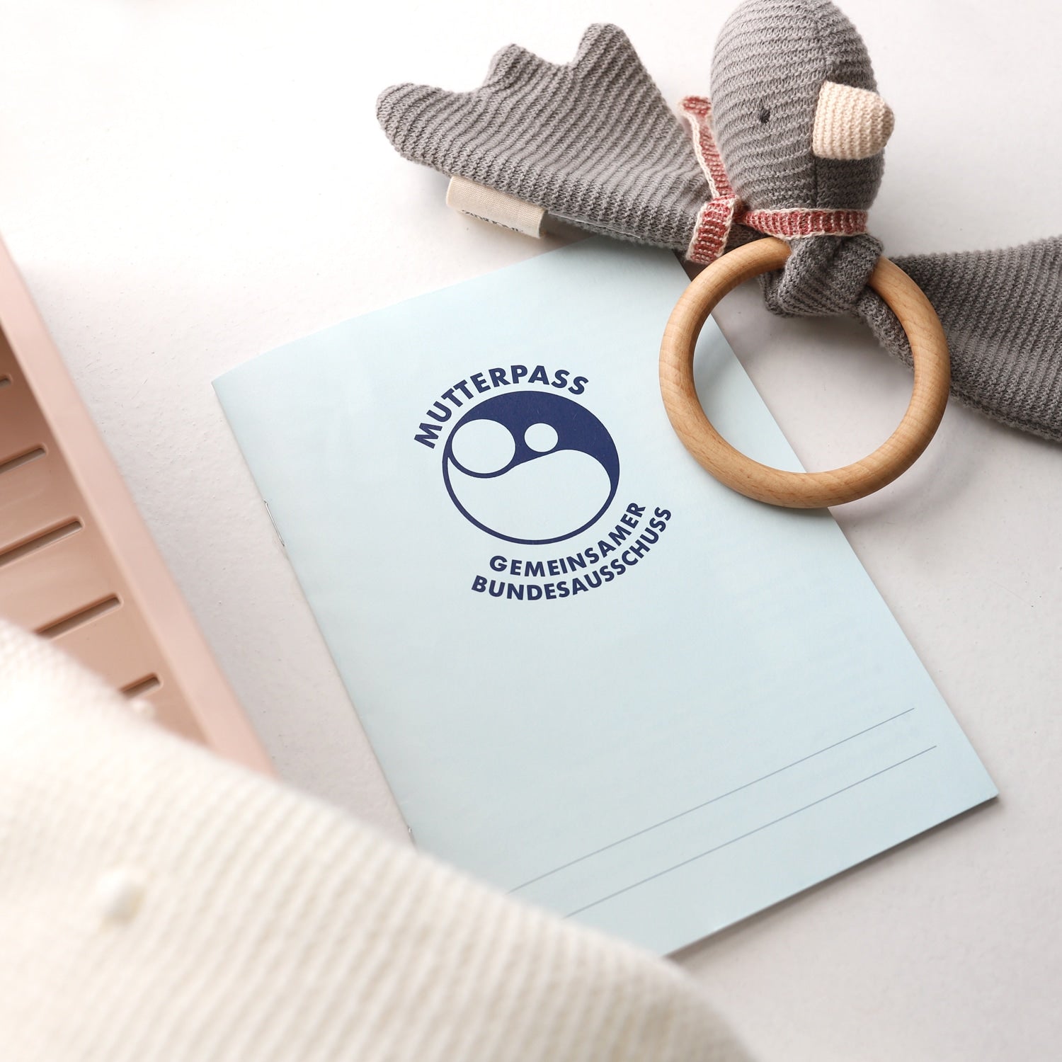 Mutterpass-Hülle „Streifen“, blau