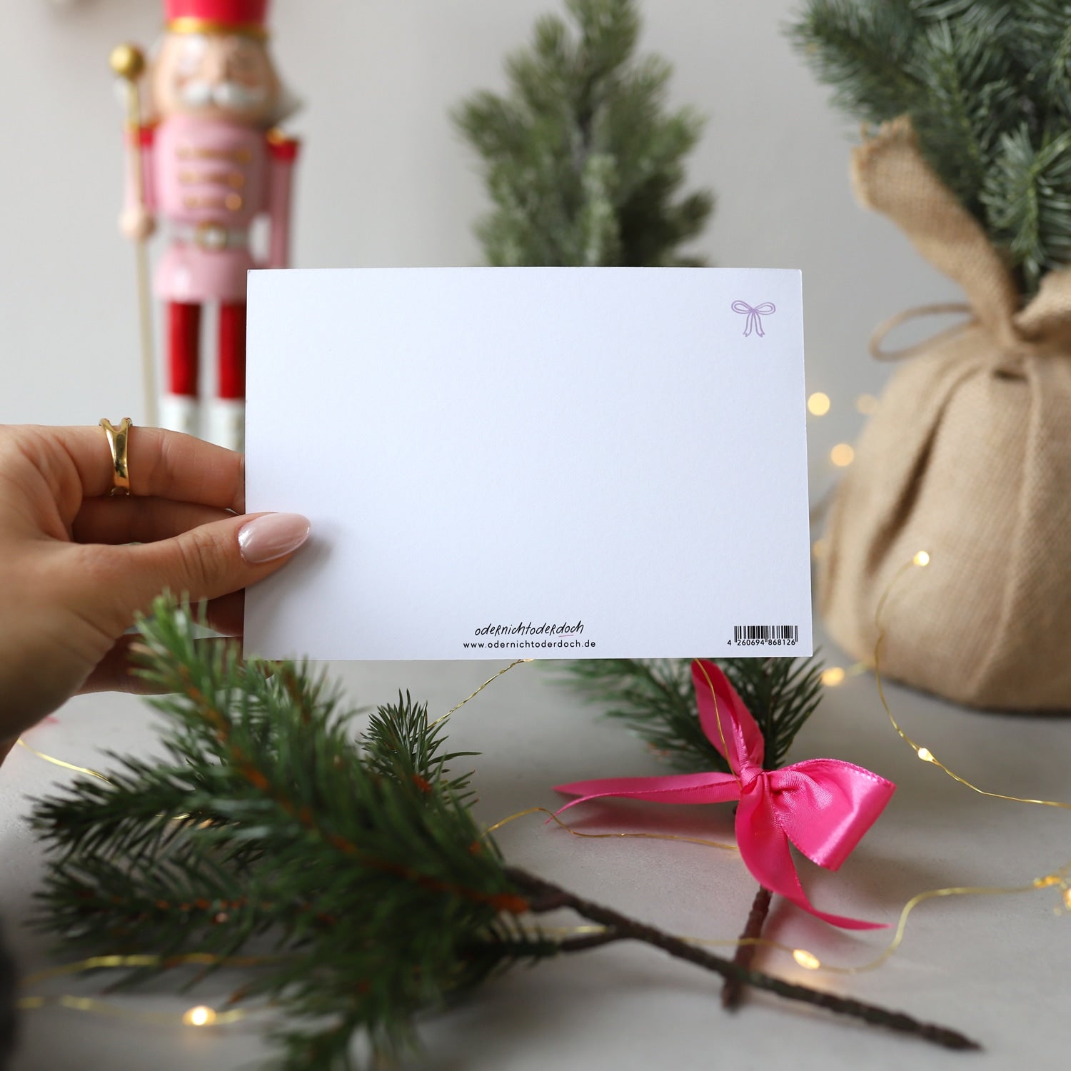 Postkarte „Frohes Fest“ mit Gold