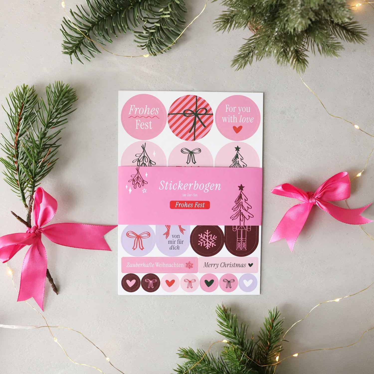 Sticker für Deko 2er-Set „Frohes Fest“