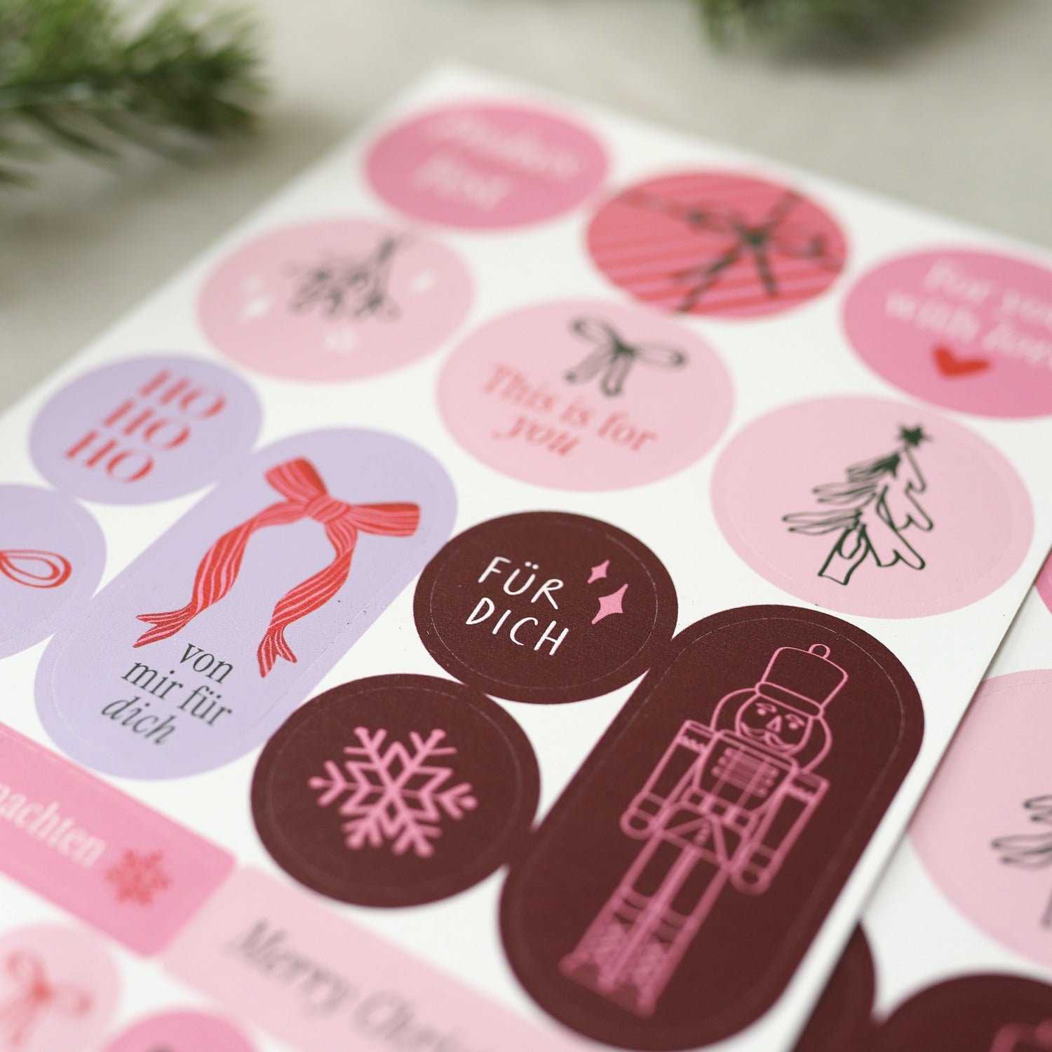 Sticker für Deko 2er-Set „Frohes Fest“