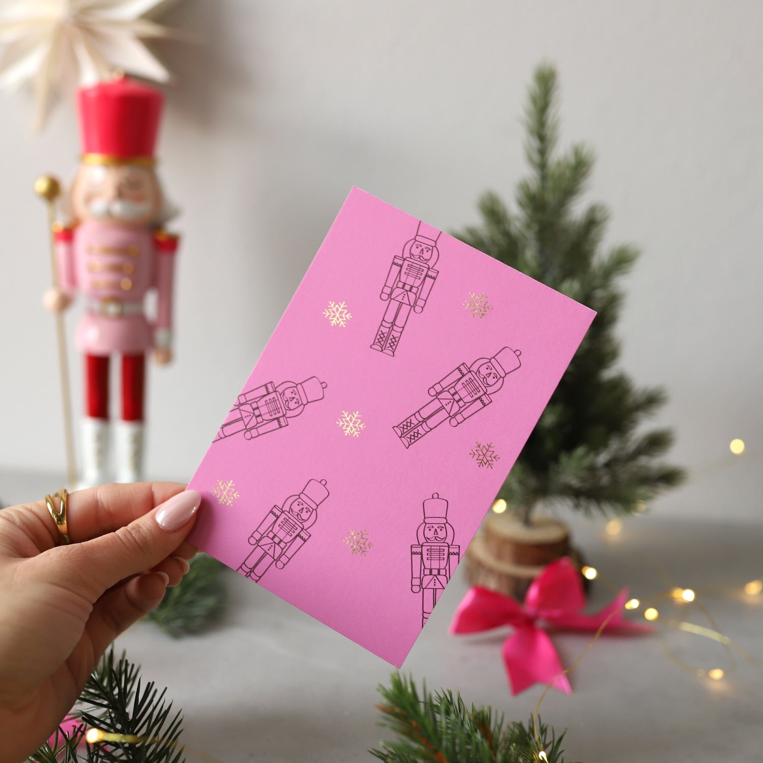 Postkarte „Nussknacker“ mit Gold