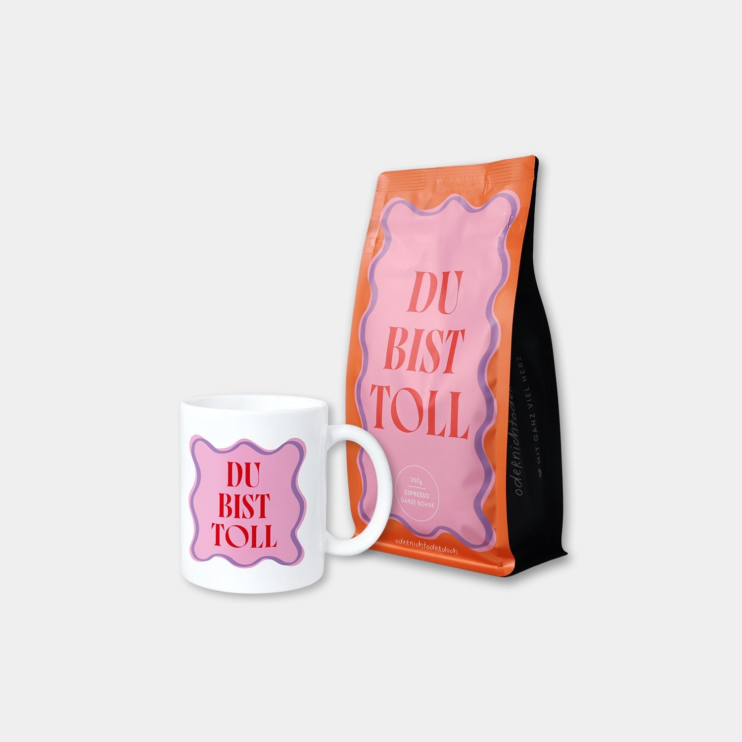 Bundle Tasse & Kaffee „Du bist toll“, ganze Bohne, 250g