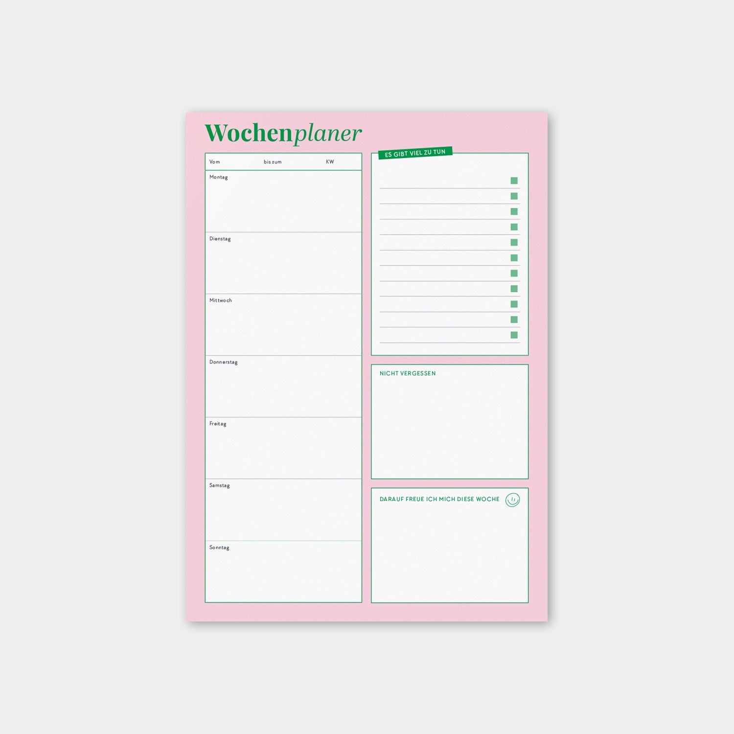 Notizblock A4 „Wochenplaner“