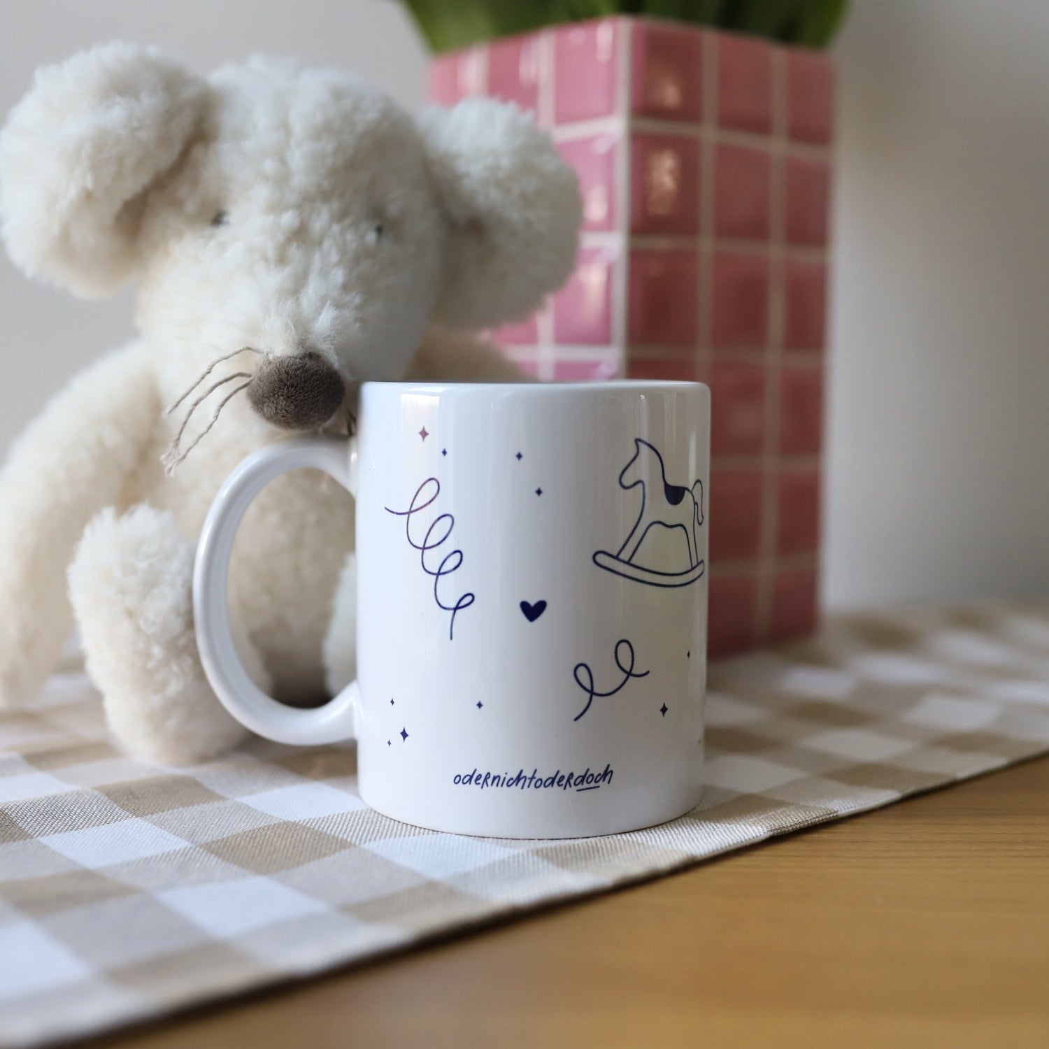 Tasse „Hey little one", dunkelblau