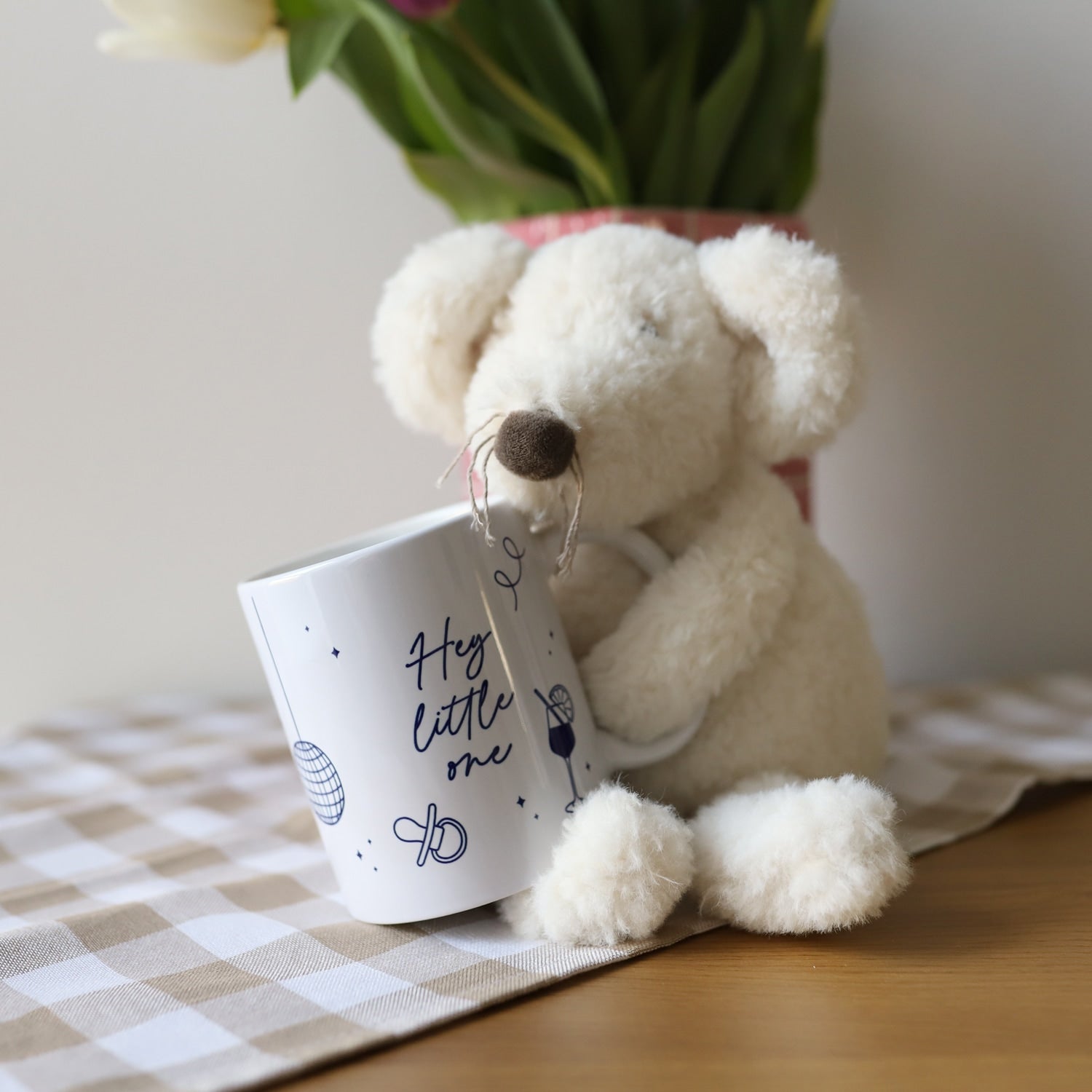 Tasse „Hey little one", dunkelblau