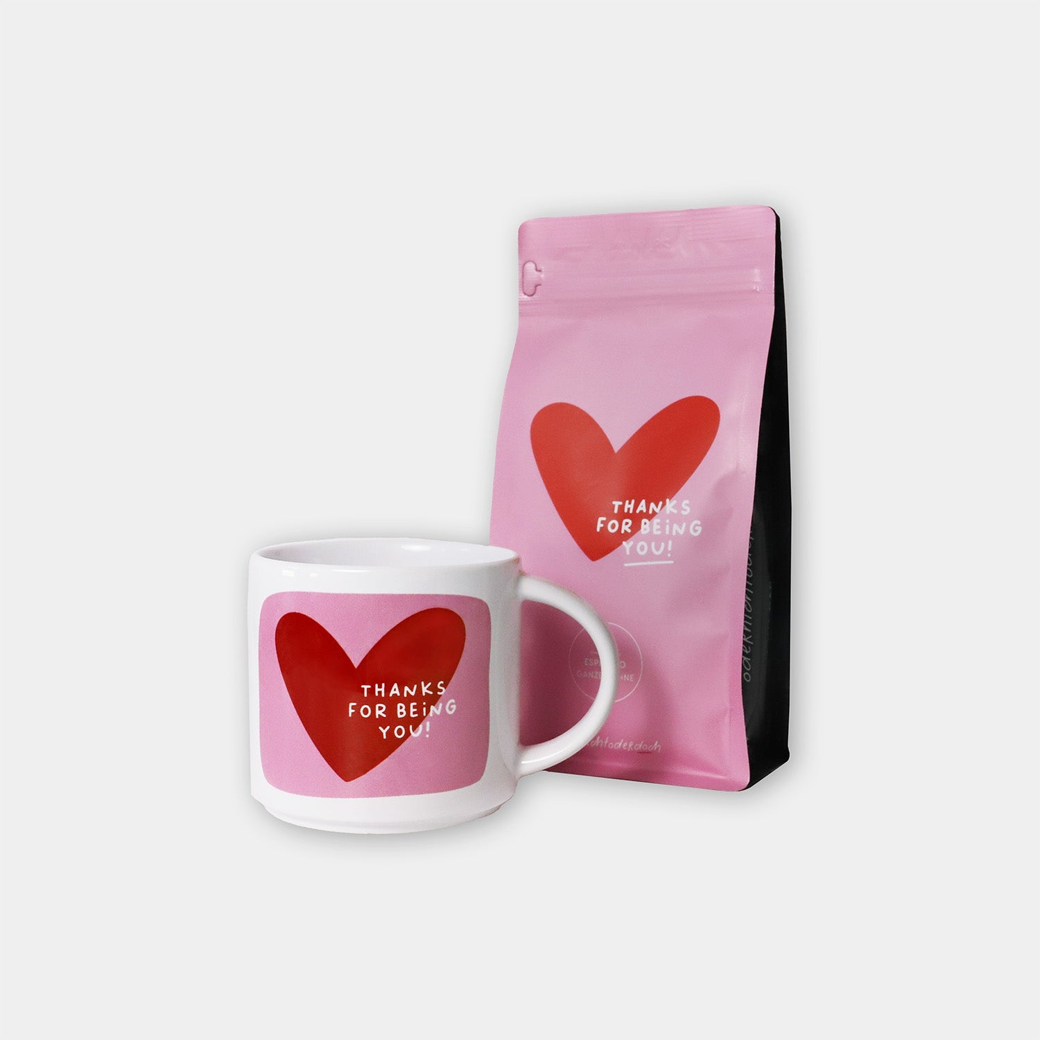 Bundle Tasse & Kaffee „Herz“ Ganze Bohne, 250g