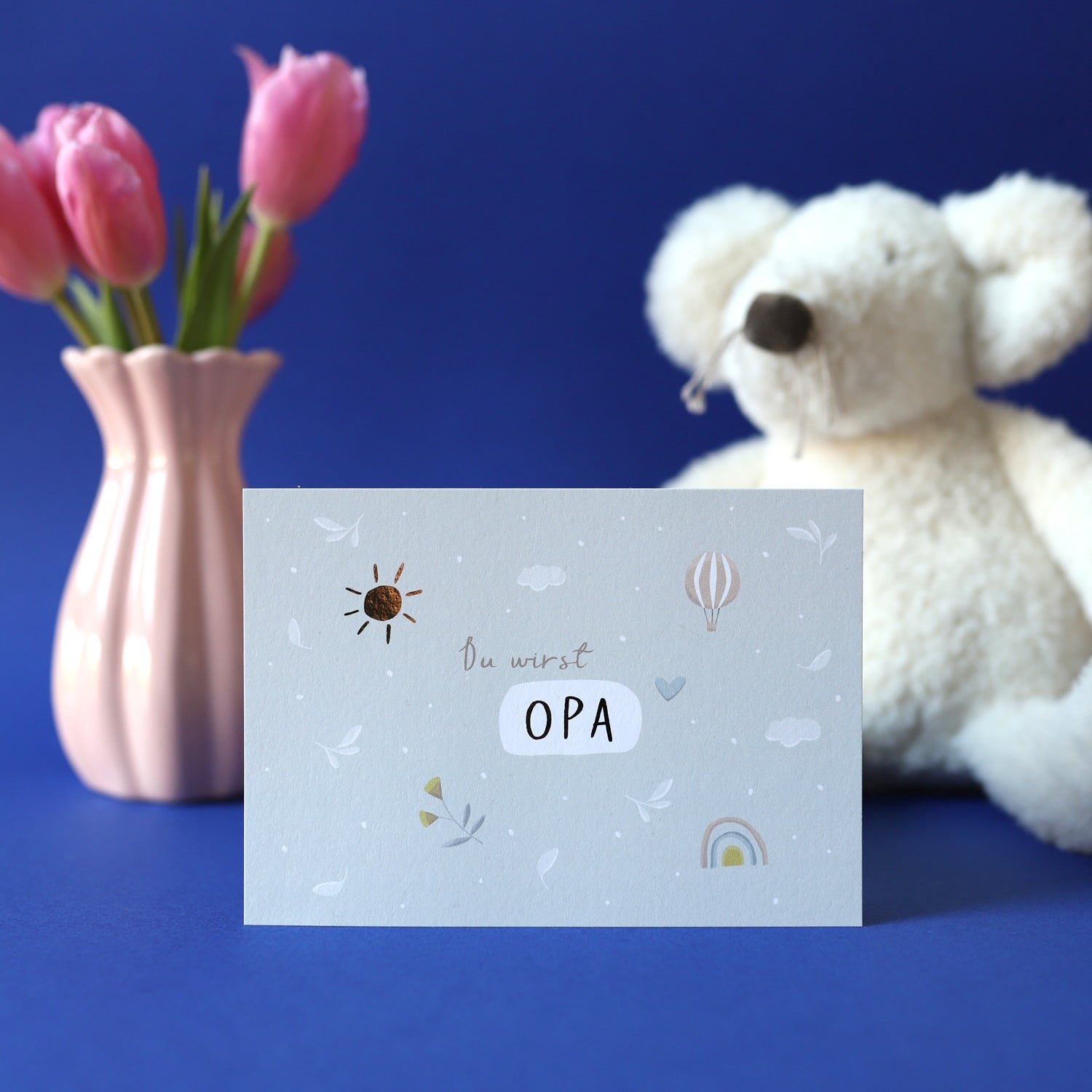 Postkarte „Du wirst Opa“ mit Gold