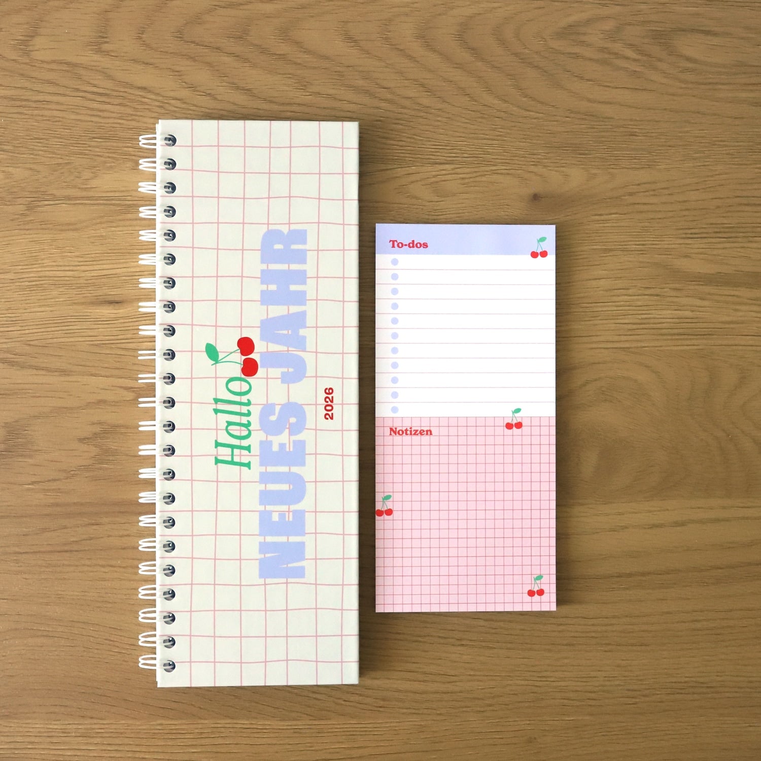 Notizblock DIN lang „To dos", Kirschendesign