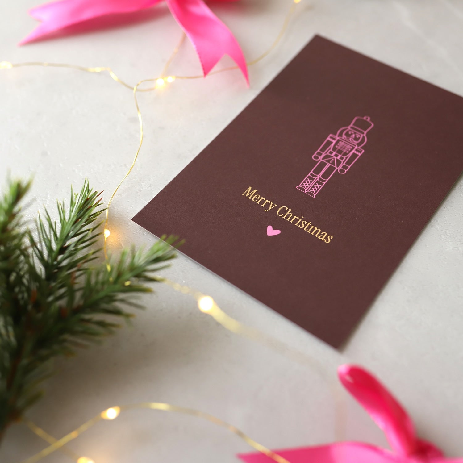 Postkarte „Merry Christmas“ mit Gold
