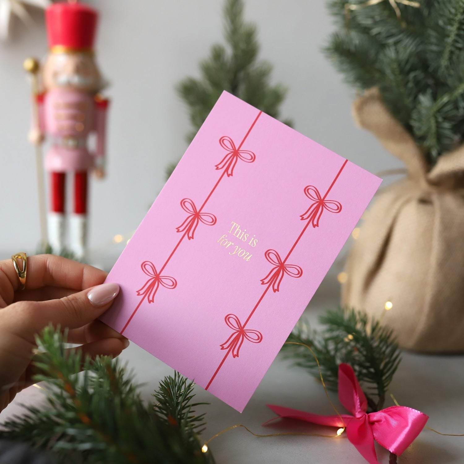 Postkarte „This is for you“ mit Gold