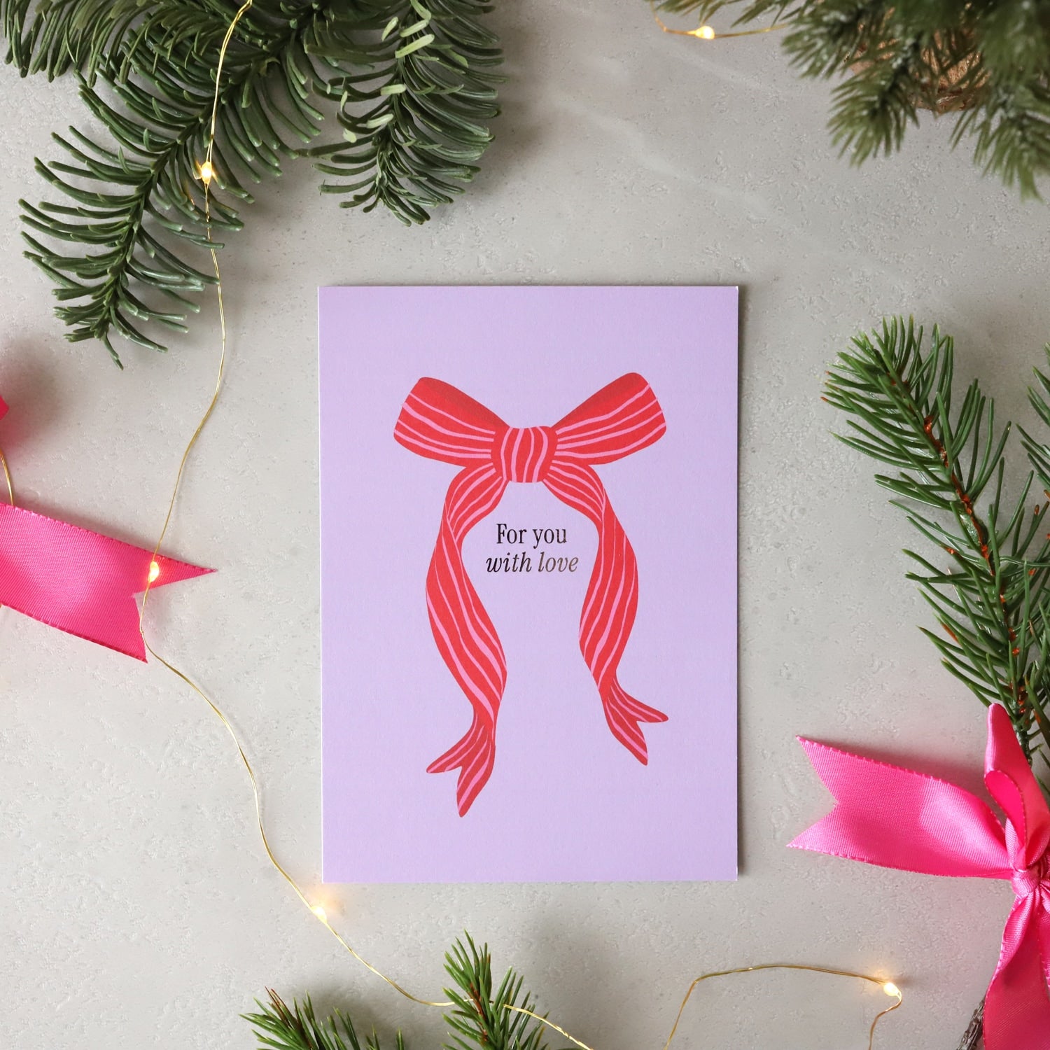 Postkarte „For you with love“ mit Gold