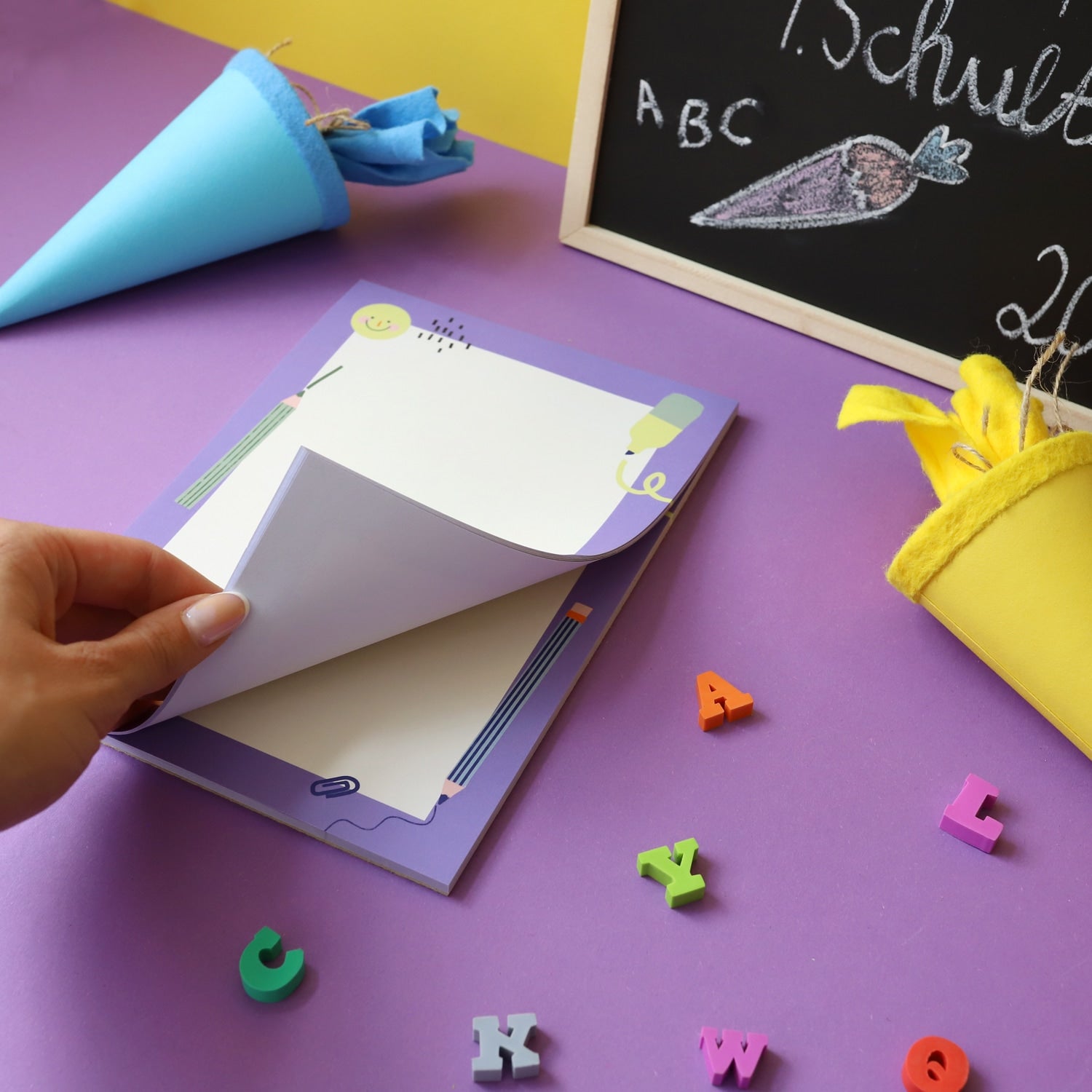 Notizblock A5 "Schule", lila